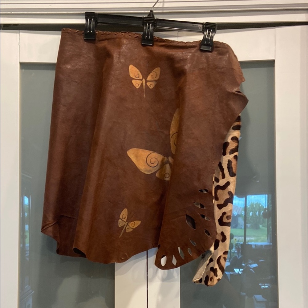 Vecceli Italy Brown Asymmetrical Mini Skirt Casual - Picture 2 of 2